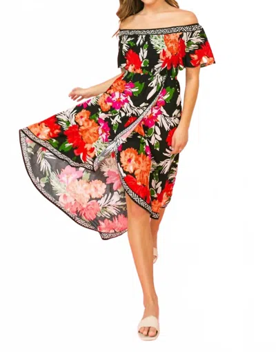 Flying Tomato What I Like About You Floral Midi Dress In Black In Multi