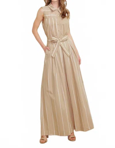 Flying Tomato When Daisies Dance Woven Pants In Taupe White In Brown