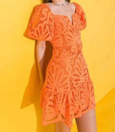 Flying Tomato Women's Lace Mini Dress In Orange
