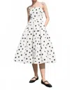 Flying Tomato Women's Printed Woven Midi Dress In Black And White In Multi