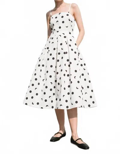 Flying Tomato Women's Printed Woven Midi Dress In Black And White In Multi