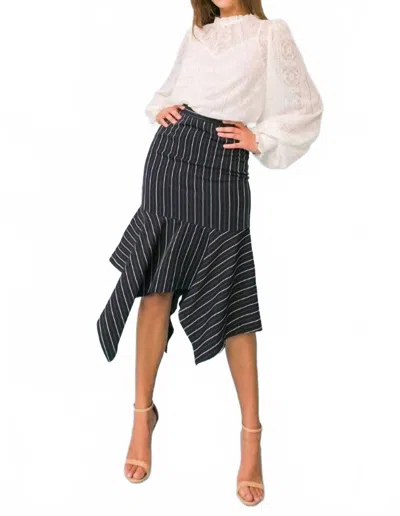 Flying Tomato Woven Asymmetrical Skirt In Multi In Black
