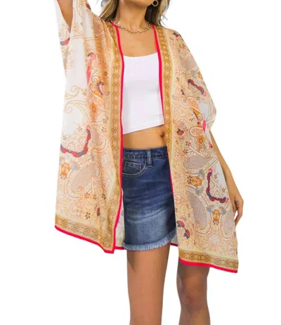 Flying Tomato Woven Cover Up In Ivory Taupe In Multi