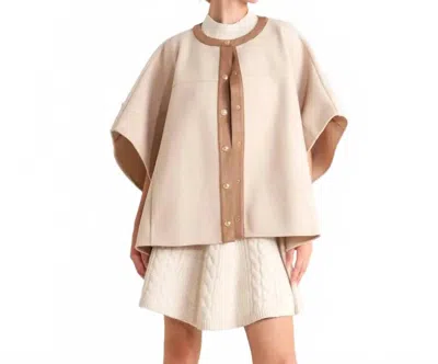 Flying Tomato Woven Felt Capelet In Taupe In Brown