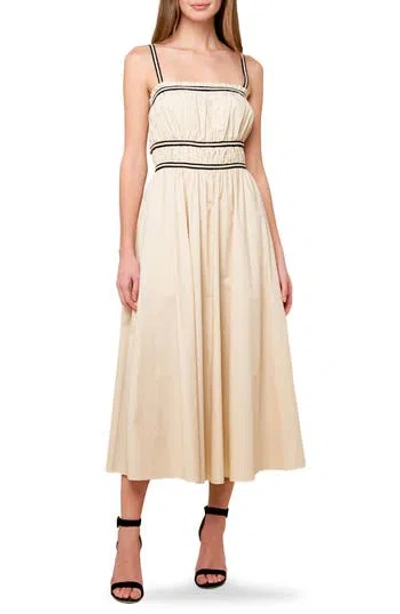 Flying Tomato Woven Midi Dress In Gold
