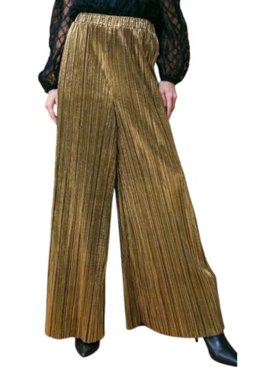 Flying Tomato Woven Pleated Pants In Gold