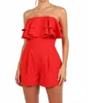 Flying Tomato Yay Gameday Romper In Red In Red