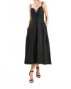 Flying Tomato You Are My Sunshine Denim Midi Dress In Black Denim In Black