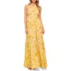 Flying Tomato Zebra Print Halter Maxi Dress In Yellow