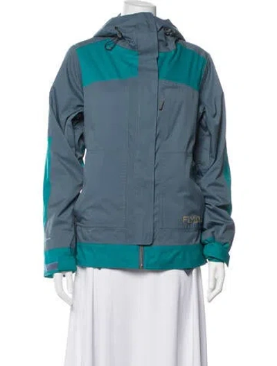 Pre-owned Flylow Colorblock Pattern Performance Jacket In Blue