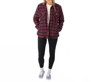 Flylow Gear May Flannel Shirt In Ruby In Burgundy