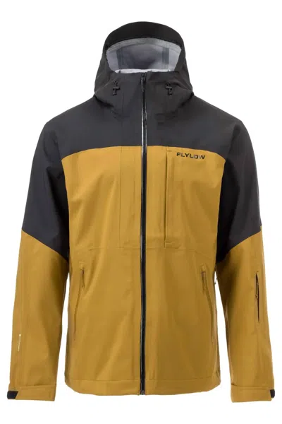 Flylow Gear Men's Malone Long Sleeve Ski Jacket In Rye/black In Yellow