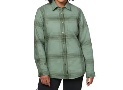Flylow Gear Women's Penny Insulated Flannel Shirt In Seaglass/pine In Green