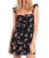 Flynn Skye Carla Mini Dress In Black Cherry Blossom