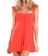 Flynn Skye Carla Mini Dress In Coral Crinkle
