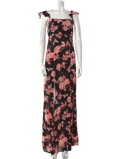 Pre-owned Flynn Skye Floral Print Long Dress In Multi