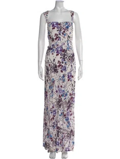 Pre-owned Flynn Skye Floral Print Long Dress In Multi