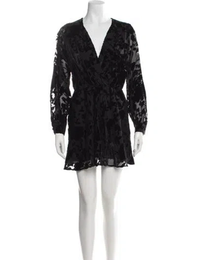Pre-owned Flynn Skye Floral Print Mini Dress In Blue