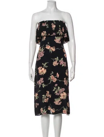 Pre-owned Flynn Skye Floral Print Mini Dress In Gray
