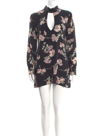 Pre-owned Flynn Skye Floral Print Mini Dress In Multi