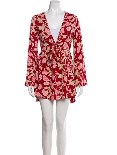 Pre-owned Flynn Skye Floral Print Mini Dress In Multi