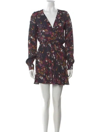 Pre-owned Flynn Skye Floral Print Mini Dress In Multi