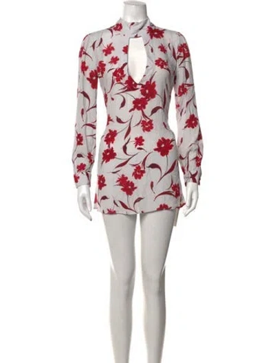 Pre-owned Flynn Skye Floral Print Mini Dress In Multicolor