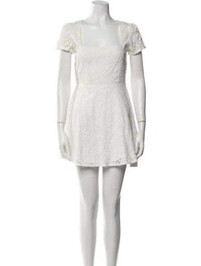 Pre-owned Flynn Skye Lace Pattern Mini Dress In White