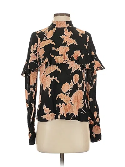 Pre-owned Flynn Skye Long Sleeve Blouse In Black