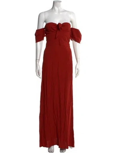 Pre-owned Flynn Skye Off-the-shoulder Long Dress W/ Tags In Orange