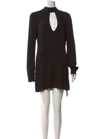 Pre-owned Flynn Skye Plunge Neckline Mini Dress W/ Tags In Black