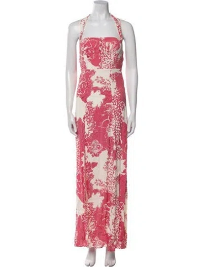 Pre-owned Flynn Skye Printed Long Dress In Multi