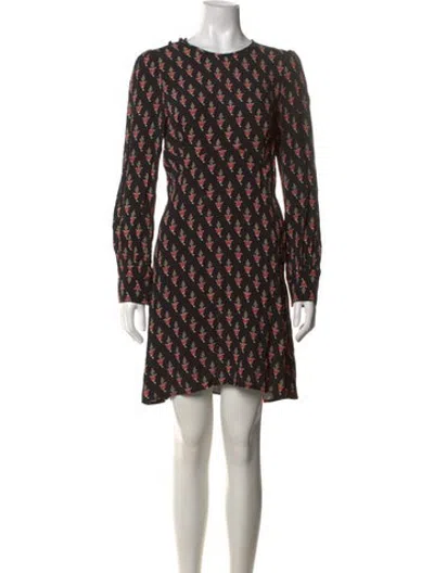 Pre-owned Flynn Skye Printed Mini Dress In Black