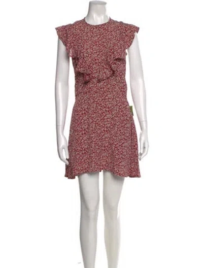 Pre-owned Flynn Skye Printed Mini Dress In Red
