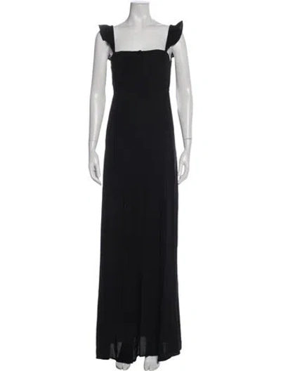 Pre-owned Flynn Skye Square Neckline Long Dress In Black