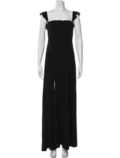 Pre-owned Flynn Skye Square Neckline Long Dress In Black