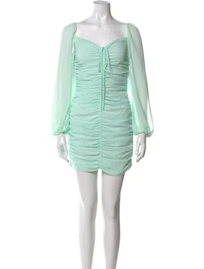 Pre-owned Flynn Skye Square Neckline Mini Dress In Green