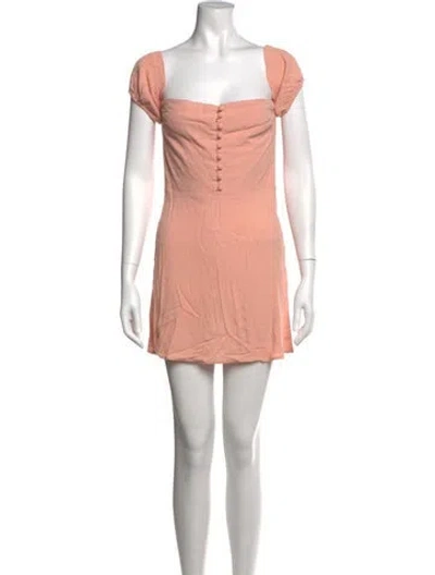 Pre-owned Flynn Skye Square Neckline Mini Dress In Orange