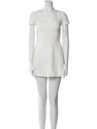 Pre-owned Flynn Skye Square Neckline Mini Dress In White