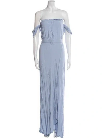 Pre-owned Flynn Skye Strapless Long Dress In Blue