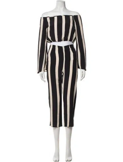 Pre-owned Flynn Skye Striped Pant Set In Black