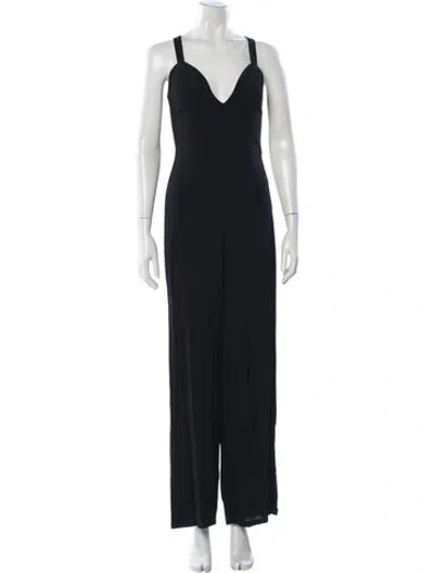 Pre-owned Flynn Skye V-neck Jumpsuit In Black