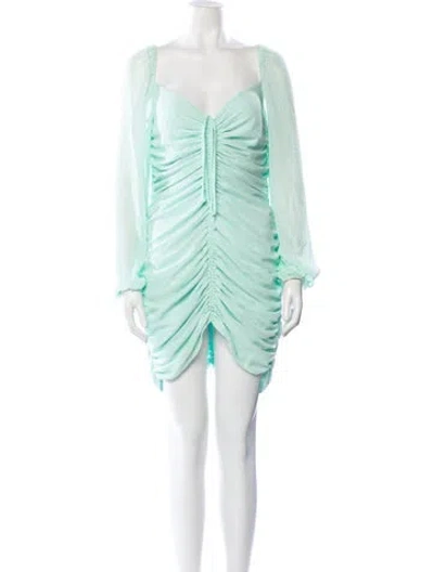 Pre-owned Flynn Skye V-neck Mini Dress In Green