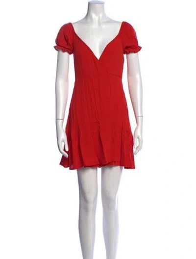 Pre-owned Flynn Skye V-neck Mini Dress In Orange