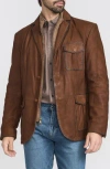 Flynt Distressed Leather Jacket In Brown