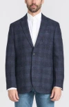 Flynt Plaid Wool Blend Sport Coat In Blue
