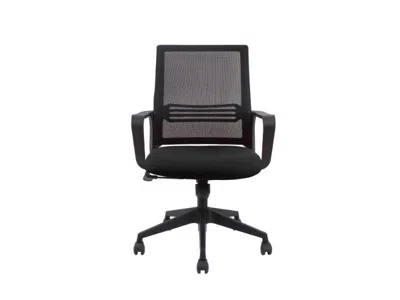 Fm Furniture Albury Medium Back Revolving Ergonomic Office Chair In Black