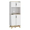 FM FURNITURE BRUSSEL MICROWAVE PANTRY CABINET, TOP DOUBLE DOOR CABINET, COUNTERTOP SURFACE