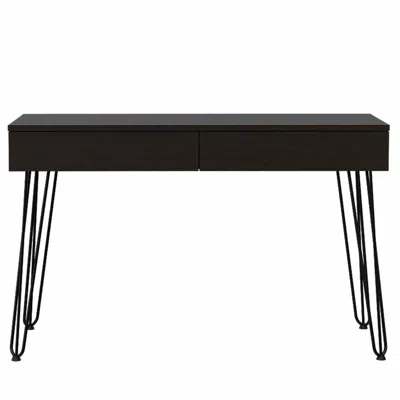 Fm Furniture Oakland Writing Desk, Two Drawers In Black
