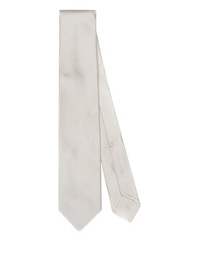 F.marino Pointed-tip Tie In White